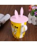 Rabbit Ear Dustproof Reuseable Silicone Magic Cover Cup Lid(Pink)