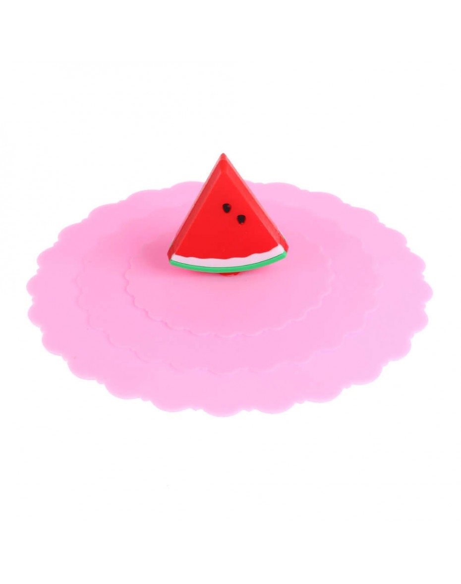 Cartoon Fruit Dustproof Reusable Silicone Cup Cover Seal Lid (Watermelon)