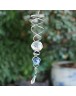 Stainless Mirror Motor Rotate Wind Chimes Crystal Ball Decor Hanging Piece