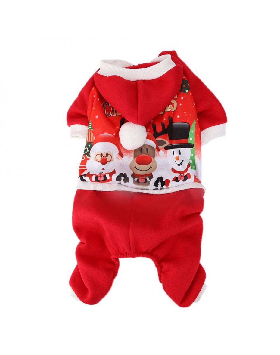 Winter Warm Pets Four-Legs Hoodies Coats Cotton Puppy Dog Christmas Costume