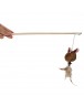 Cat Animal Plush Feathers Teasing Wand Pet Teaser Stick Rod Interactive Toy