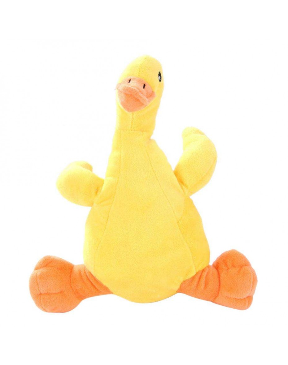 Cartoon Pet Dog Chew Squeak Toys Plush Yellow Duck Bite Resistant Toy