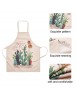 Fashion Cotton Linen Cactus Printed Apron Adult Kitchen Pinafore